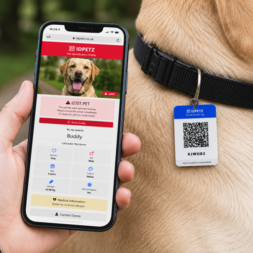 Someone scanning an IDPETZ QR tag